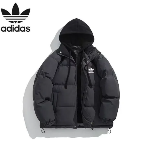 Adidas Originals Puffer Hooded Jacket Black / White Down Jacket - 7