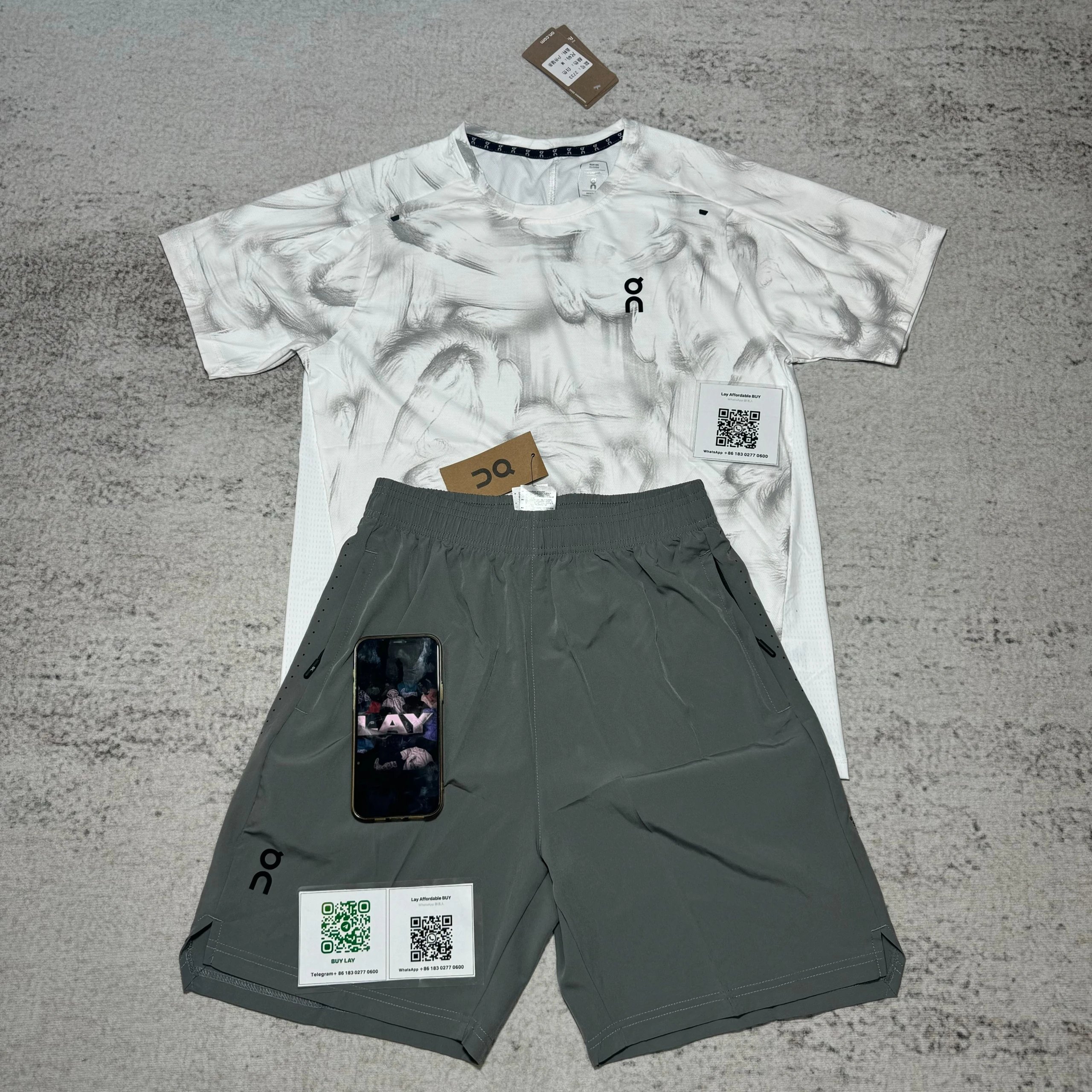 On Matching Sets Marble-print short-sleeve T-shirt and shorts set image 14