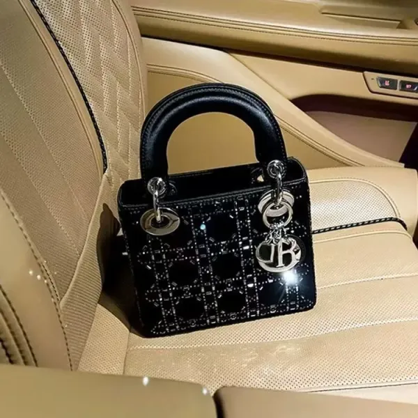 Dior Lady Dior Silver Perforated Leather Handbag - 13