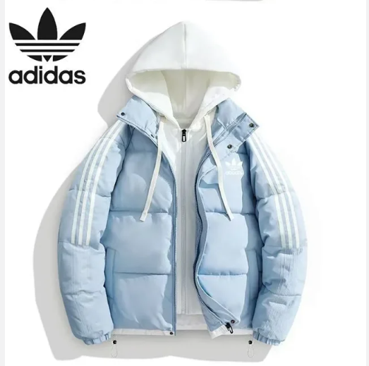 Adidas Originals Puffer Hooded Jacket Black / White Down Jacket - 9