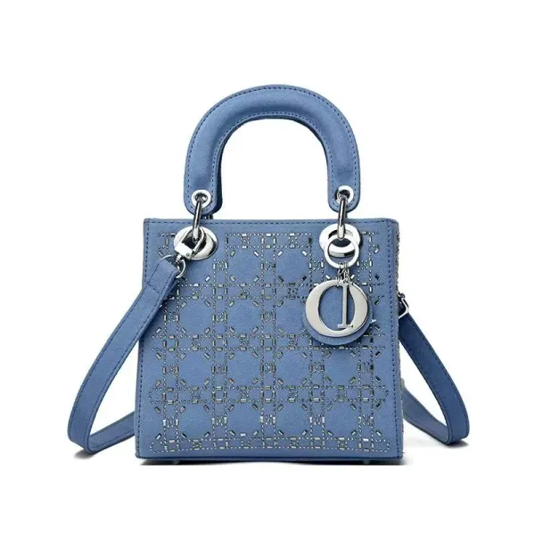 Dior Lady Dior Mini Blue Perforated Cannage Handbag - 1