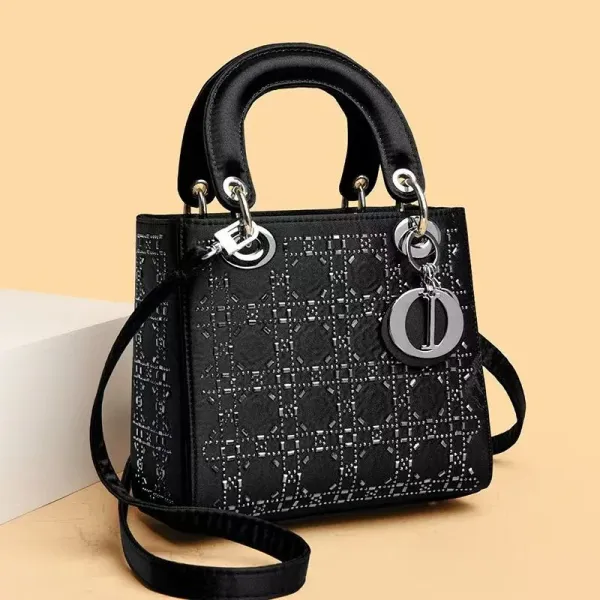 Dior Lady Dior Silver Perforated Leather Handbag - 5