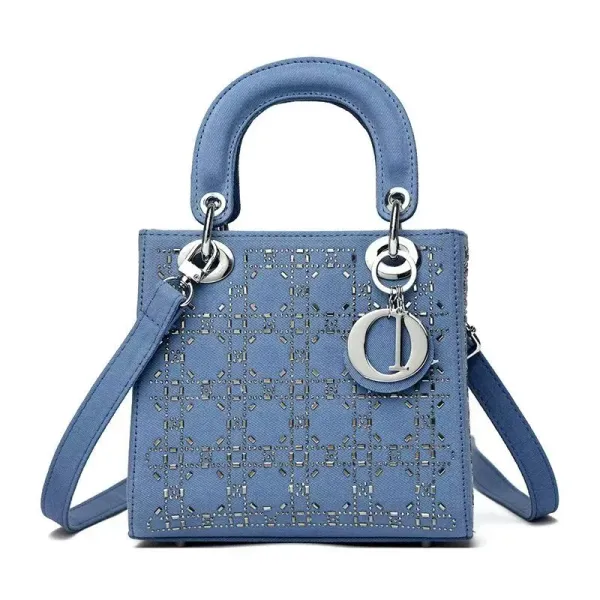 Dior Lady Dior Silver Perforated Leather Handbag - 6