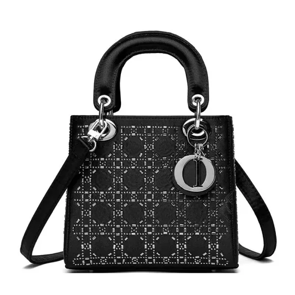 Dior Lady Dior Black Cannage Studded Handbag - 1