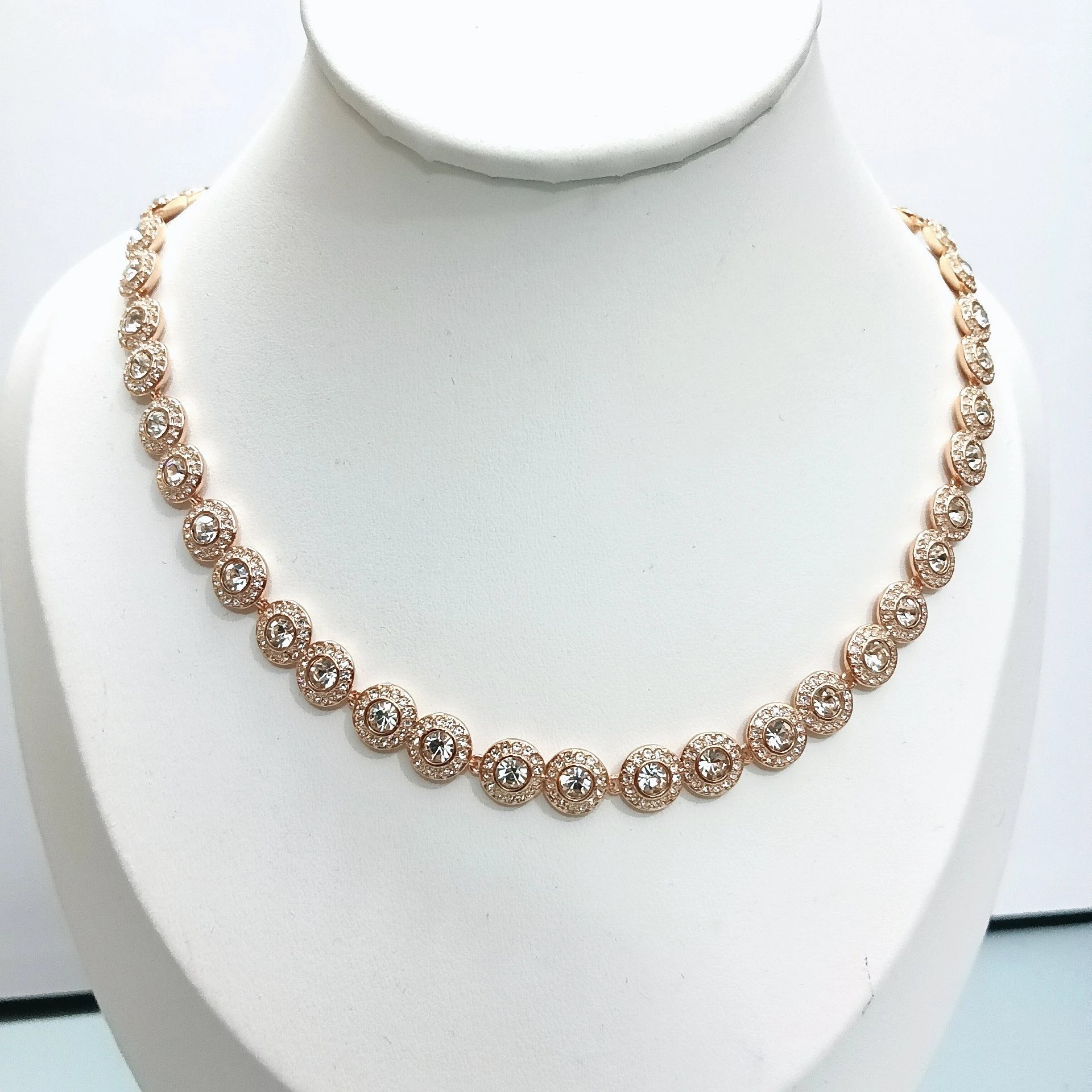 Design Garnet Crystal Halo Necklace Silver Jewelry - 14