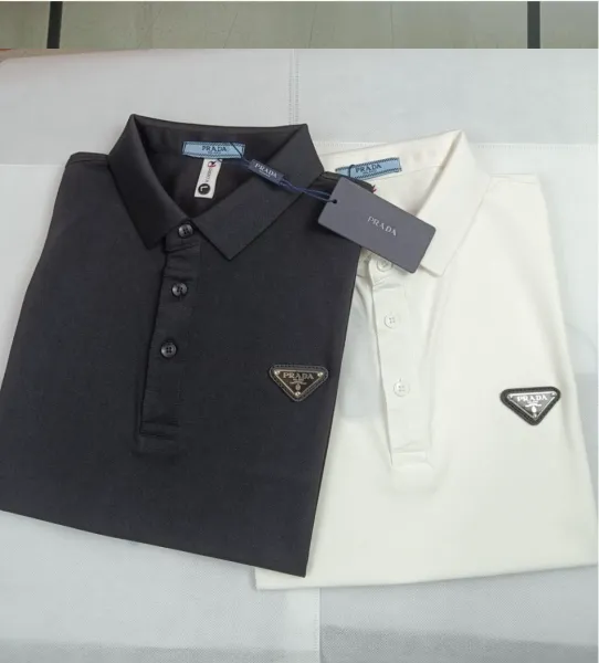 Prada Logo Patch Gray Polo Shirt - 5
