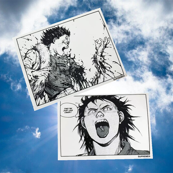 Trendy Label Sticker Notebook Cool Supreme 17FW AKIRA Sticker Akira Sticker Broken Arm Pill