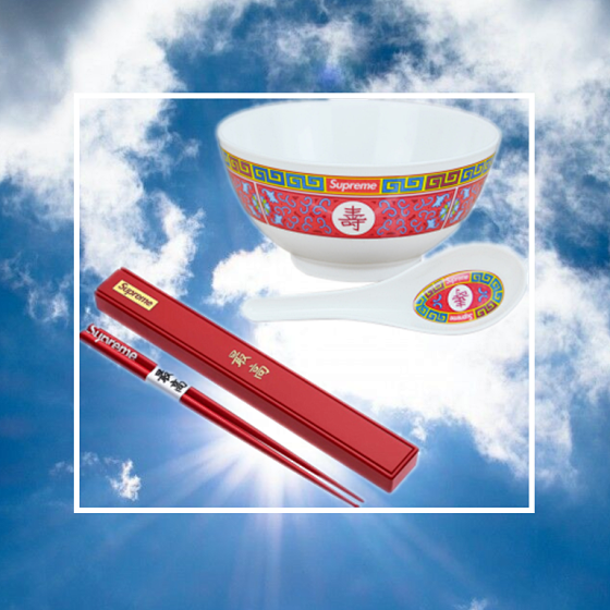 Trendy Supreme Longevity Bowl 17FW Chopsticks housewarming Birthday Gift Household Tableware King Source Same Style