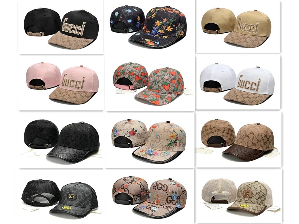 GUCCI Peaked Cap 爆款调节帽棒球帽子 男女防晒帽百搭遮阳帽鸭舌帽夏季透气网帽 港风休闲帽旅游潮帽赛车帽