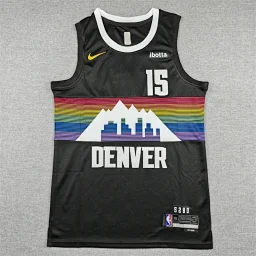 thumbnail for 26赛季 刺绣掘金队15号Jokic约基奇27贾马尔穆雷球衣篮球服 城市版黑色SW