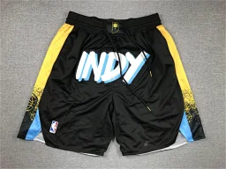 thumbnail for Embroidered Pacers Four-Pocket Shorts for the 23-24 Season Basketball Pants for the Fan Edition Haliburton and Siakam City Edition Black