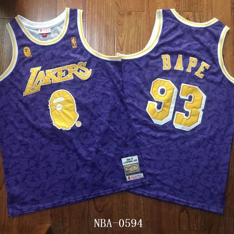BAPE x Mitchell Ness Lakers ABC Basketball Swingman 湖人队猿人头93