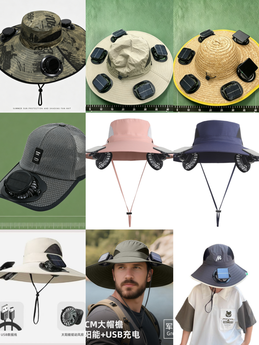 Unbranded Hats Solar-Powered Fan Sun Hat product image