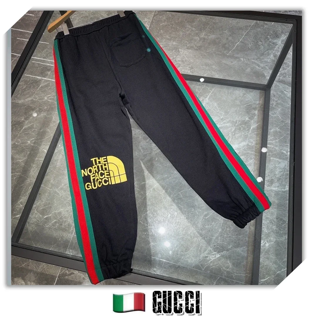 🇮🇹【外贸渠道】古驰Gucci2021新款北面联名红绿织带男女休闲gucci古驰