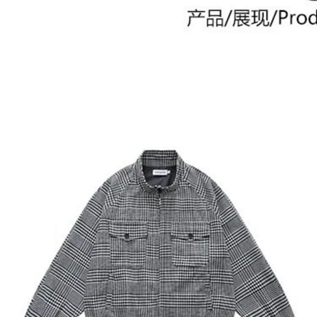 Unbranded Jackets Houndstooth zip-front jacket with flap chest pockets product detail image 10