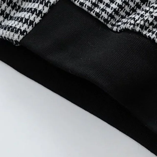 Unbranded Jackets Houndstooth zip-front jacket with flap chest pockets product detail image 18