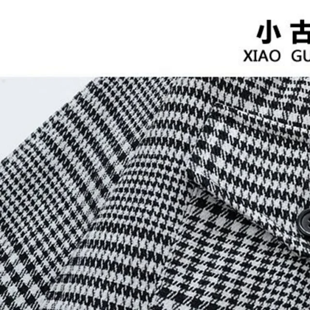 Unbranded Jackets Houndstooth zip-front jacket with flap chest pockets product detail image 1