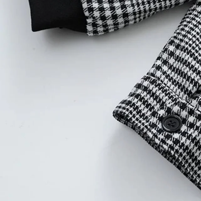 Unbranded Jackets Houndstooth zip-front jacket with flap chest pockets product detail image 14