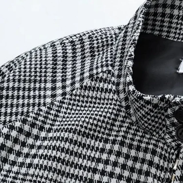 Unbranded Jackets Houndstooth zip-front jacket with flap chest pockets product detail image 12