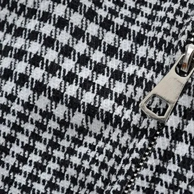 Unbranded Jackets Houndstooth zip-front jacket with flap chest pockets product detail image 16