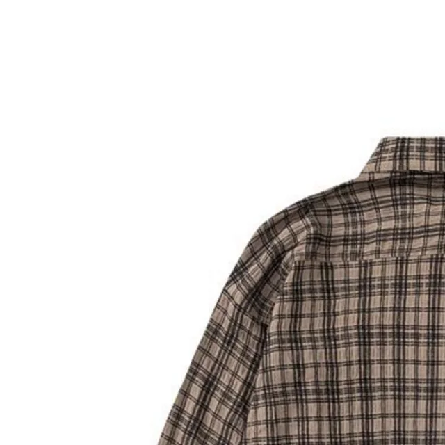 RFAUSNITY Shirts Plaid Long-Sleeve Button-Up Shirt with Chest Pocket product detail image 7