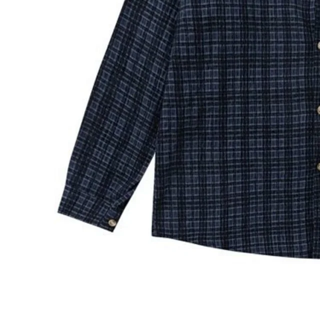 RFAUSNITY Shirts Plaid Long-Sleeve Button-Up Shirt with Chest Pocket product detail image 10