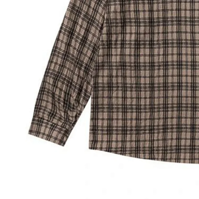 RFAUSNITY Shirts Plaid Long-Sleeve Button-Up Shirt with Chest Pocket product detail image 8