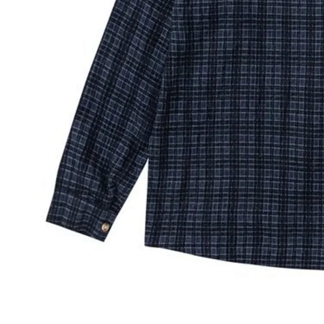 RFAUSNITY Shirts Plaid Long-Sleeve Button-Up Shirt with Chest Pocket product detail image 12