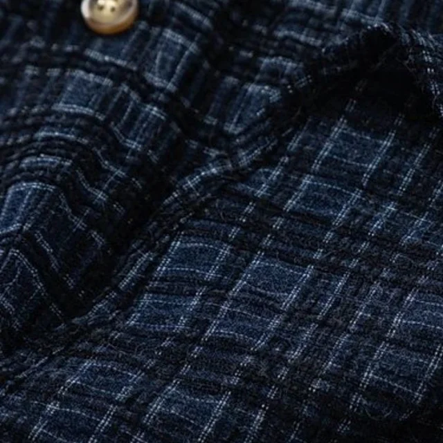 RFAUSNITY Shirts Plaid Long-Sleeve Button-Up Shirt with Chest Pocket product detail image 27
