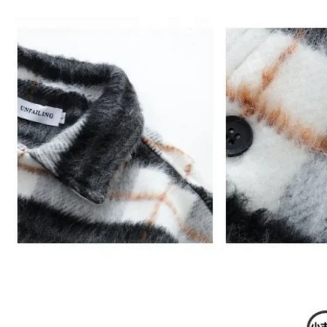 Unbranded Jackets Plaid fleece shirt jacket with chest pockets product detail image 5