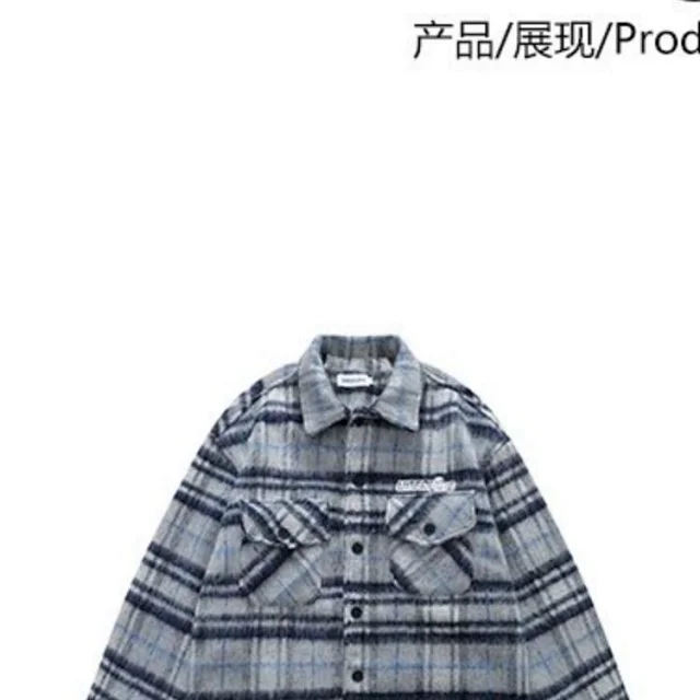 Unbranded Jackets Plaid fleece shirt jacket with chest pockets product detail image 10