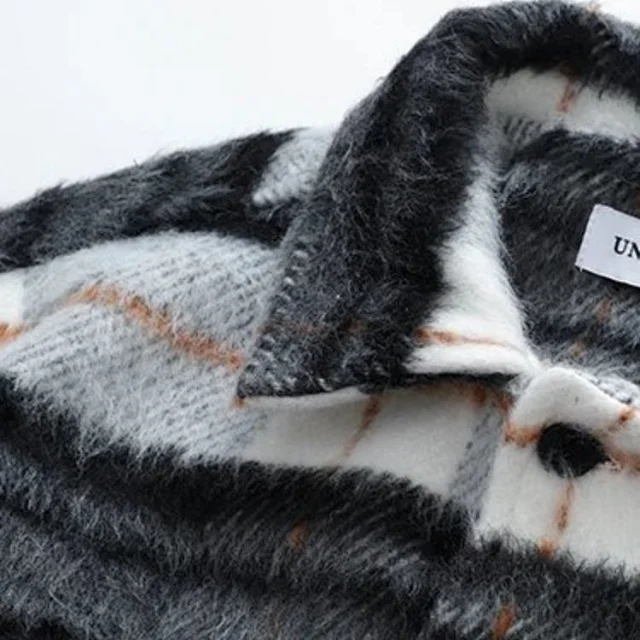 Unbranded Jackets Plaid fleece shirt jacket with chest pockets product detail image 12