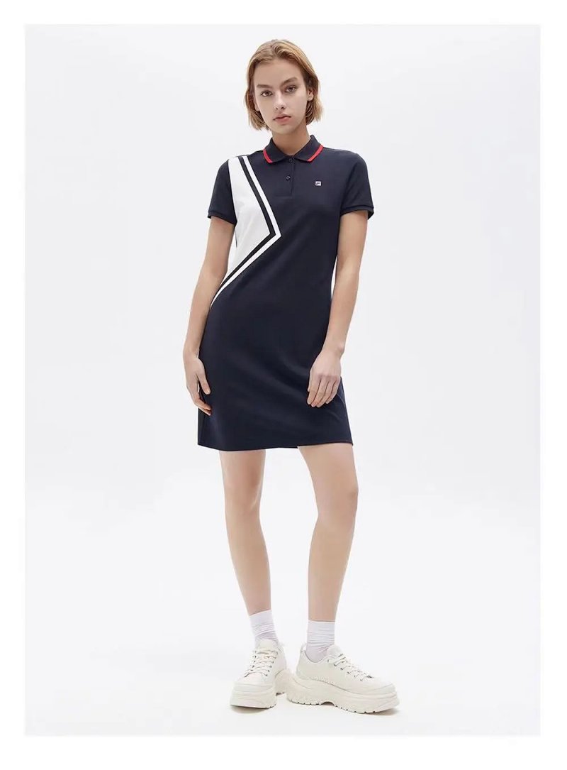 售罄高圆圆同款fila显瘦减龄polo裙