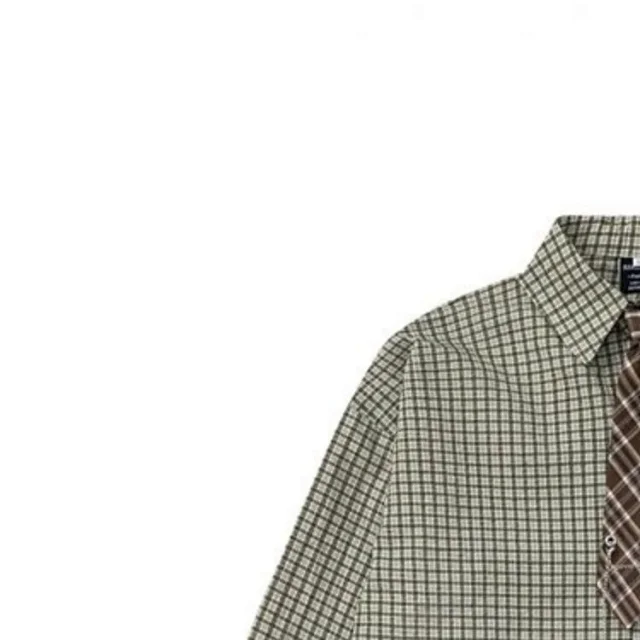 Unbranded Shirts Long-Sleeve Checkered Button-Up Shirt with Decorative Tie product detail image 5