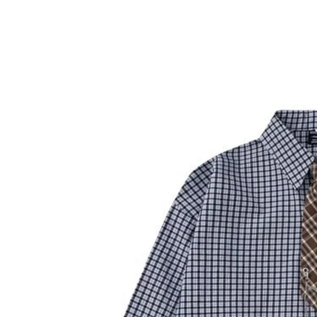 Unbranded Shirts Long-Sleeve Checkered Button-Up Shirt with Decorative Tie product detail image 9