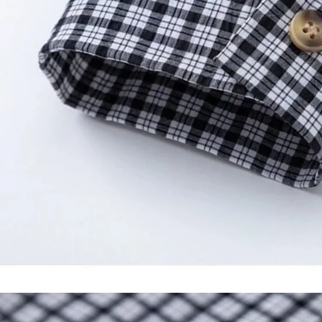 Unbranded Shirts Long-Sleeve Checkered Button-Up Shirt with Decorative Tie product detail image 22