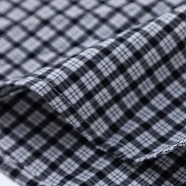 Unbranded Shirts Long-Sleeve Checkered Button-Up Shirt with Decorative Tie product detail image 23