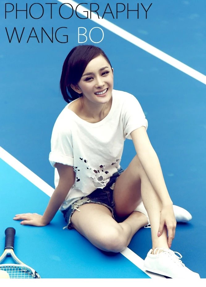 中国女明星杨幂化身网球女郎写真