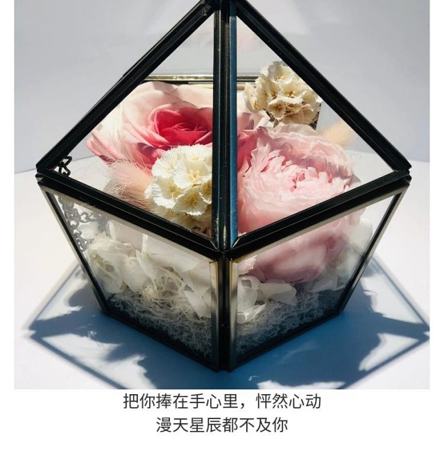 甜小萌纯手工精巧永生玫瑰花玻璃摆件送女生礼物 生日礼物