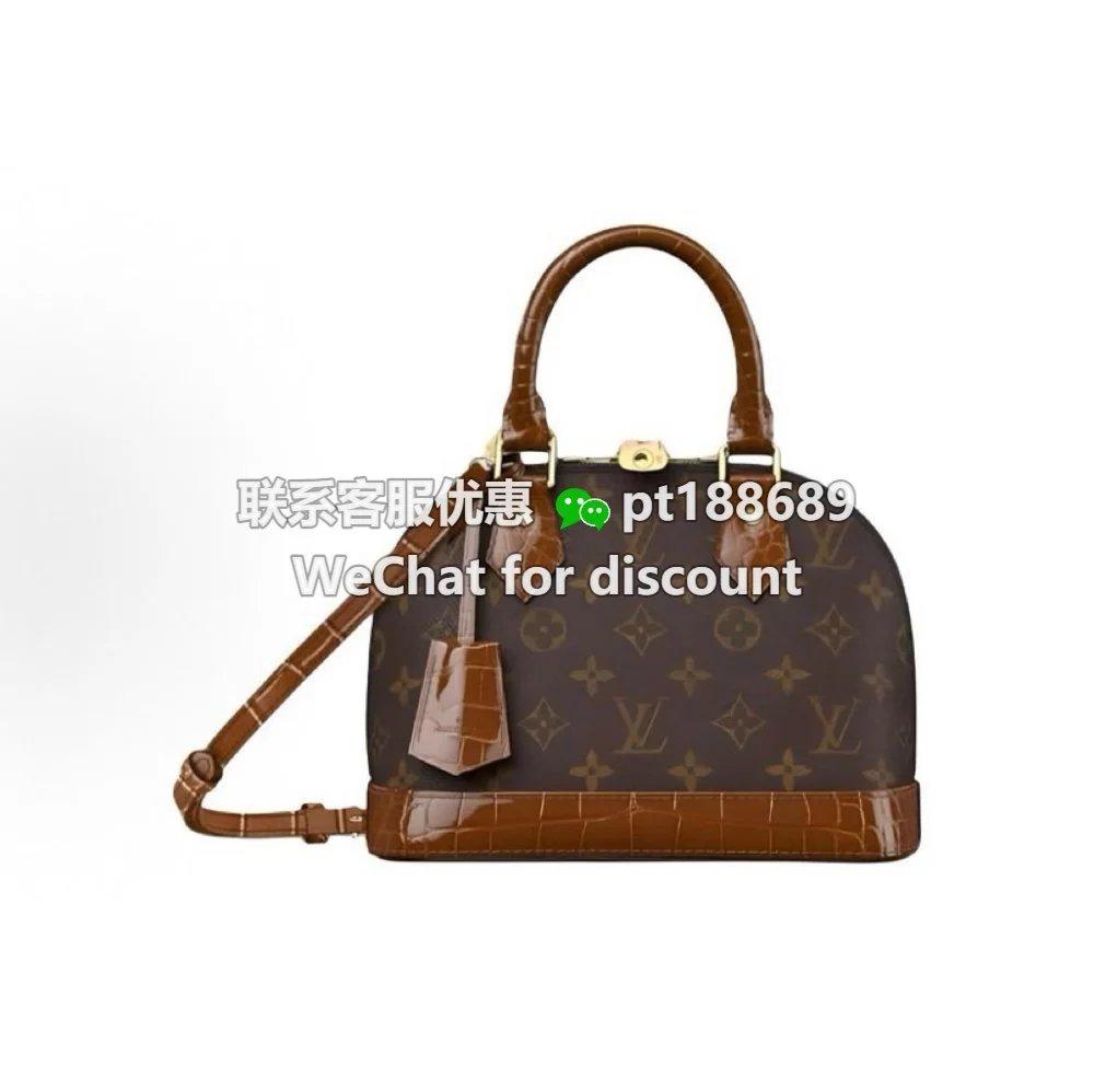 顶级原单 头层牛皮 型号N30016 棕色动态芯片版 LOUIS VUITTON Alma BB 经典老花 可拆卸肩带 手提包 小号 女款
