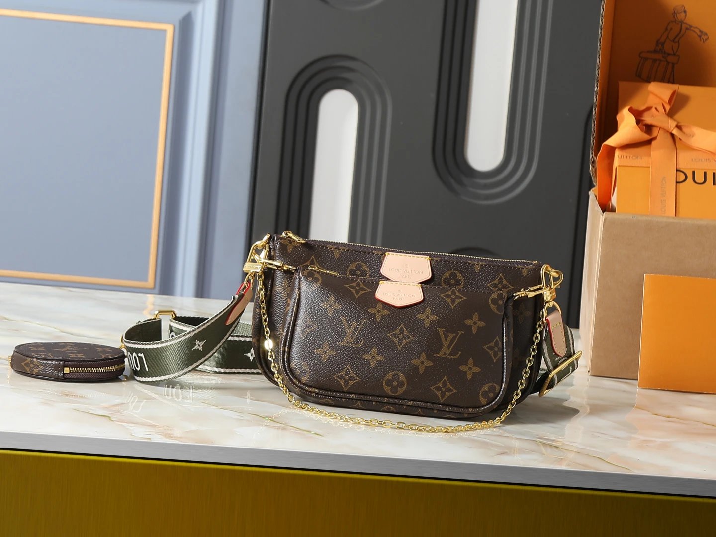 升级原版 M44840 M44813 本款 Multi Pochette Accessoires 手袋集 Pochette Accessoires 手拿包、Mini Pochette Accessoi