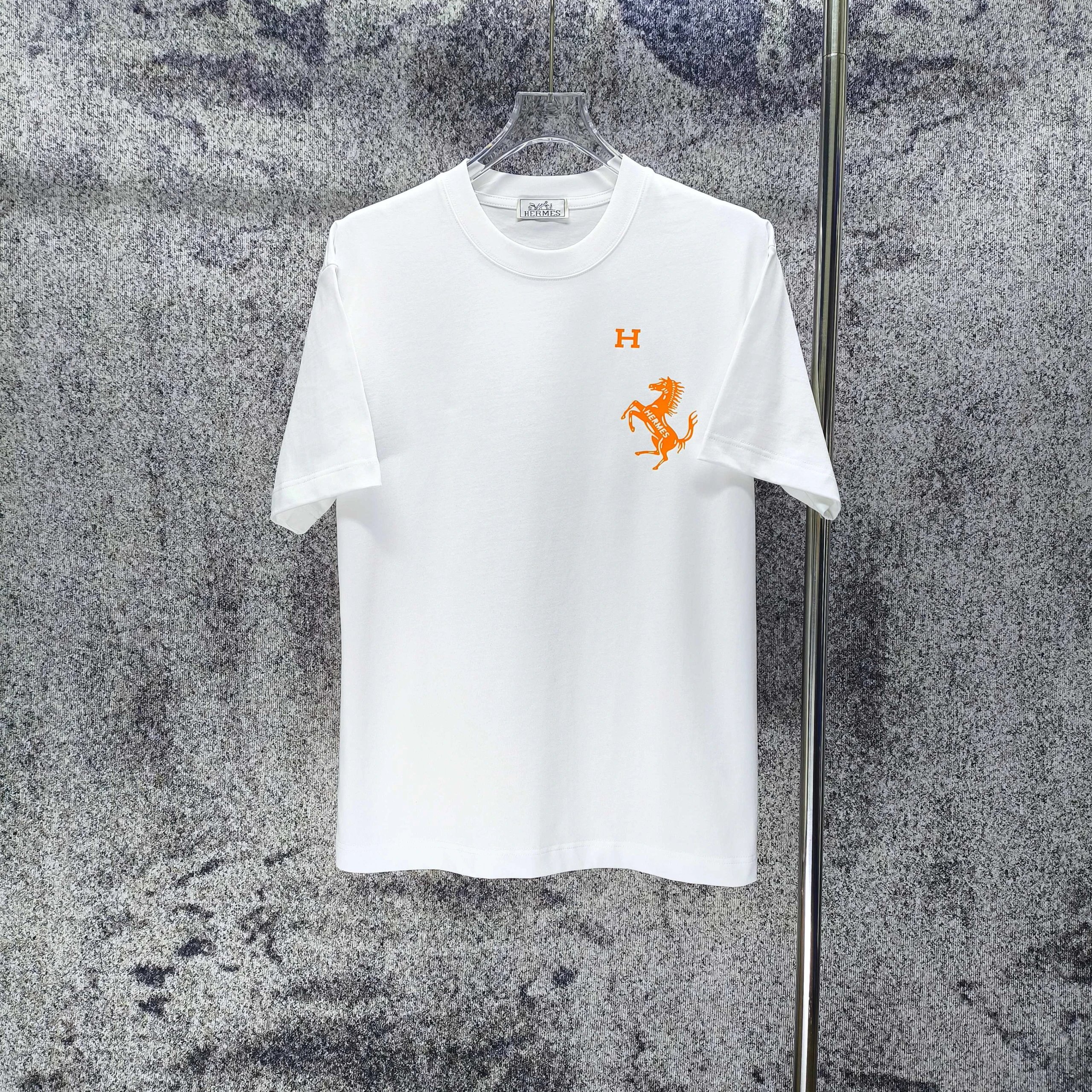 HERM 爱马仕 2026春夏新款 280克短袖t恤 宽松版型男女同款 尺码 S M L XL XXL 黑色 白色