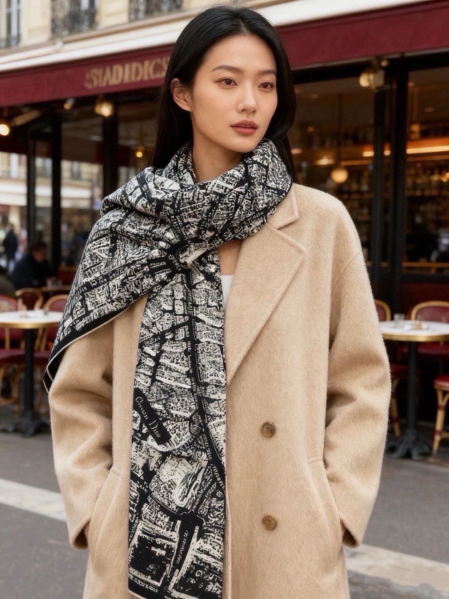 Dior 巴黎地图 140*140 双面-1