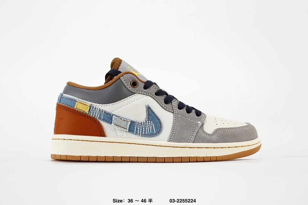 真标NK Air 1 Low SE”Phantom Denim Swoosh“1一代低帮经典复古文化休闲运动篮球鞋“灰棕牛仔蓝情人节”