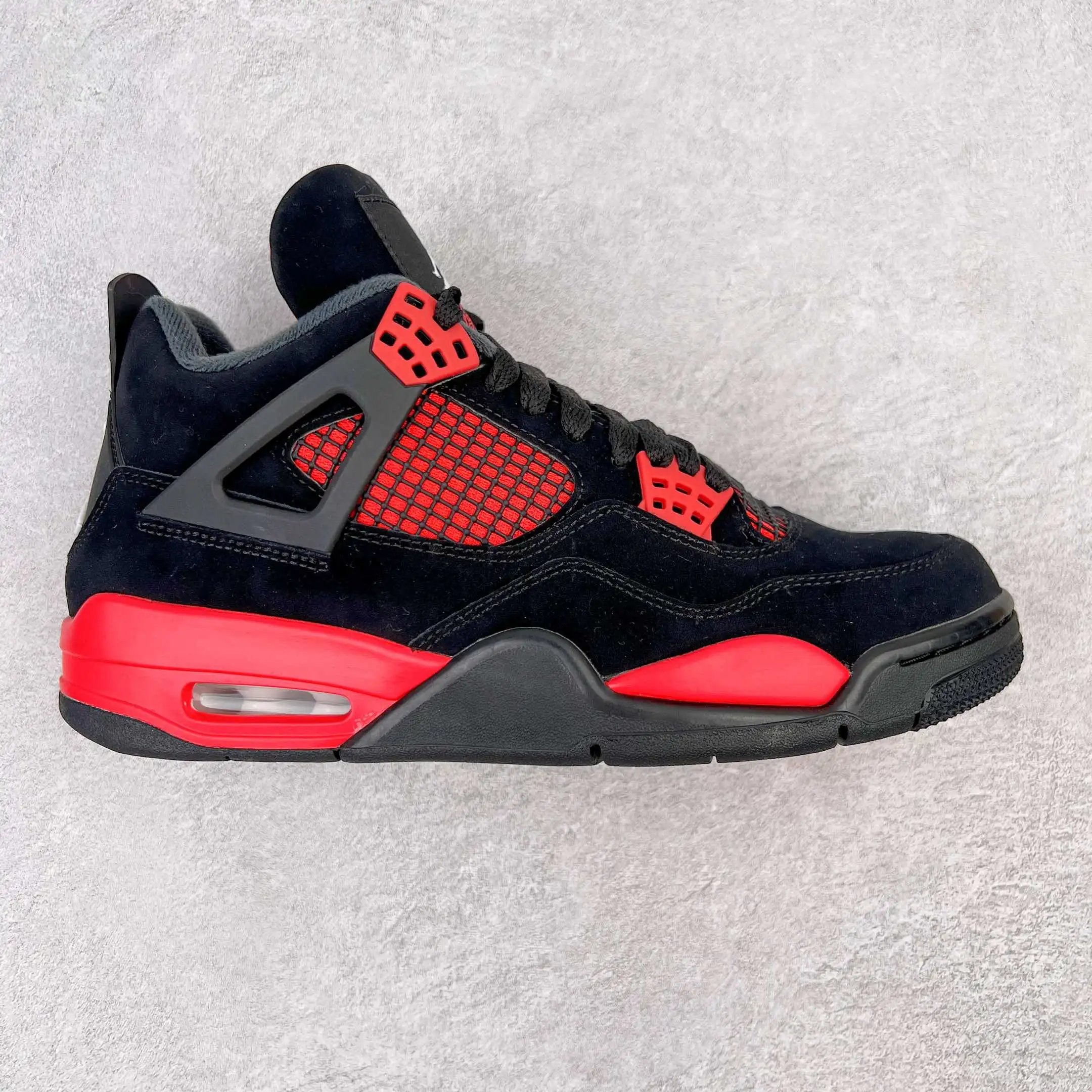 S2顶级纯原 Air Jordan AJ4 Retro 黑红雷电 CT8527-700 外贸订单 耗时多个月巨作 重金购买原楦原纸板 确保原汁原味 完美呈现四代版型 原厂织唛标 市面唯一采用原装皮料