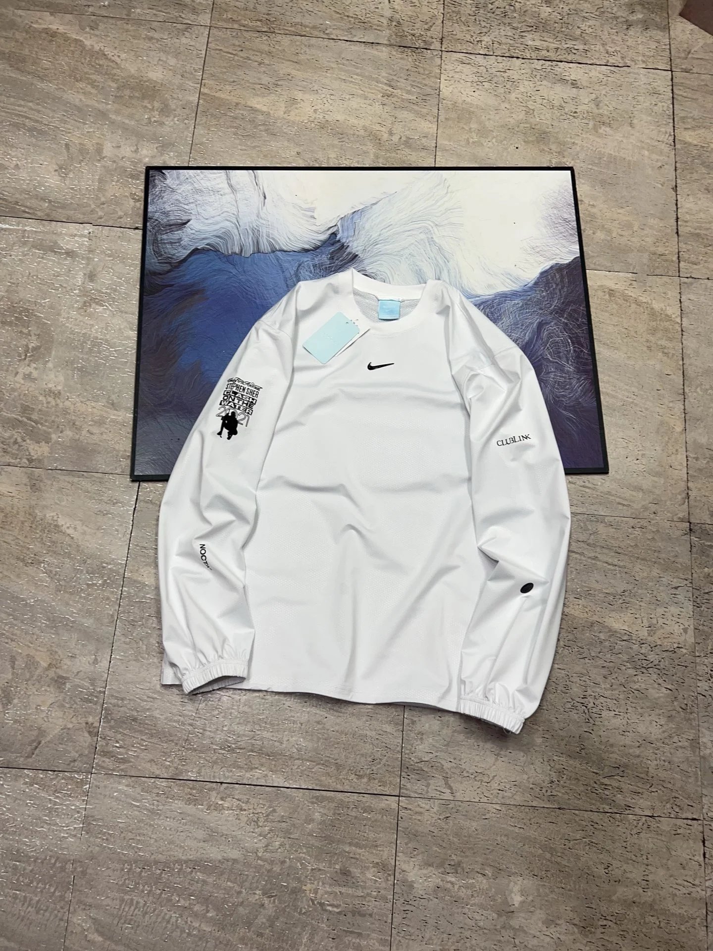 包邮 Nike x Drake 联名款 NOCTA Golf系列 Crewneck Top Logo印花高尔夫圆领套头卫衣 颜色：黑色，白色，绿色 衣长 胸围 肩宽 袖长 S 72 114 49.8