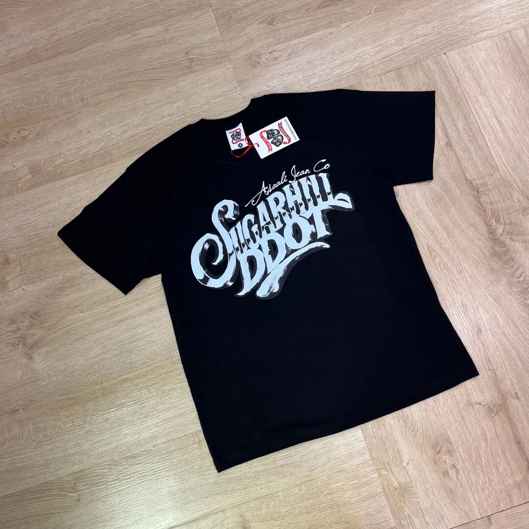 款号:9046# ASAALI JEAN CO美式潮牌双纱棉T恤 码数：S M L XL 颜色：黑色 67