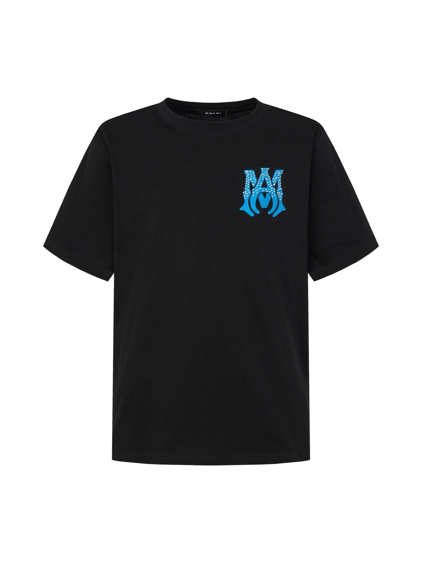 AMIRI 简约字母Logo标识烫钻圆领短袖