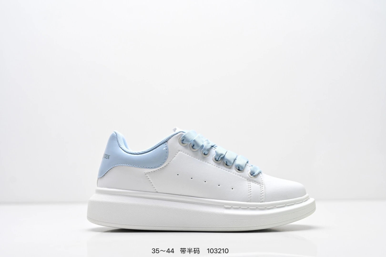 集合图 意大利高奢品牌Alexander McQueen亚历山大·麦昆 Sole Leather Sneakers低帮时装厚底休闲运动小白鞋