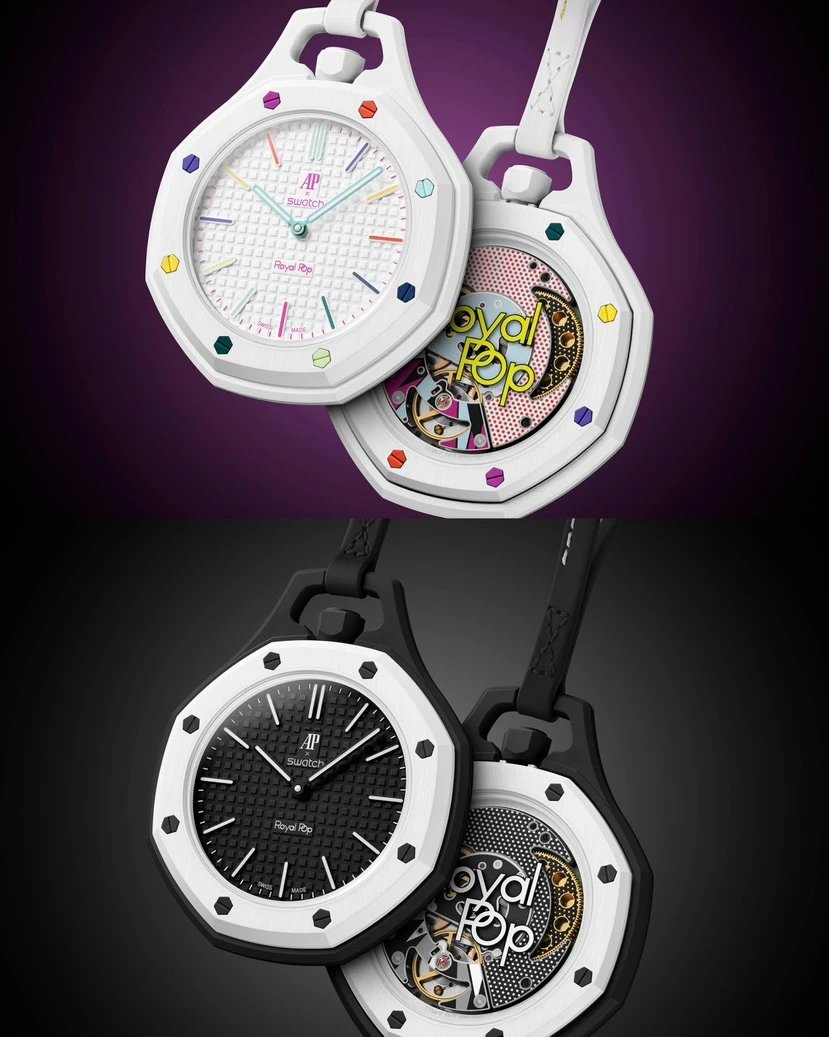 石英版【高端】 现货秒发原盒实拍 斯沃琪A爱彼SWATCH联名Royal Oak ocket Watch.